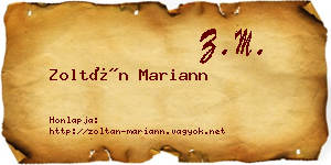 Zoltán Mariann névjegykártya